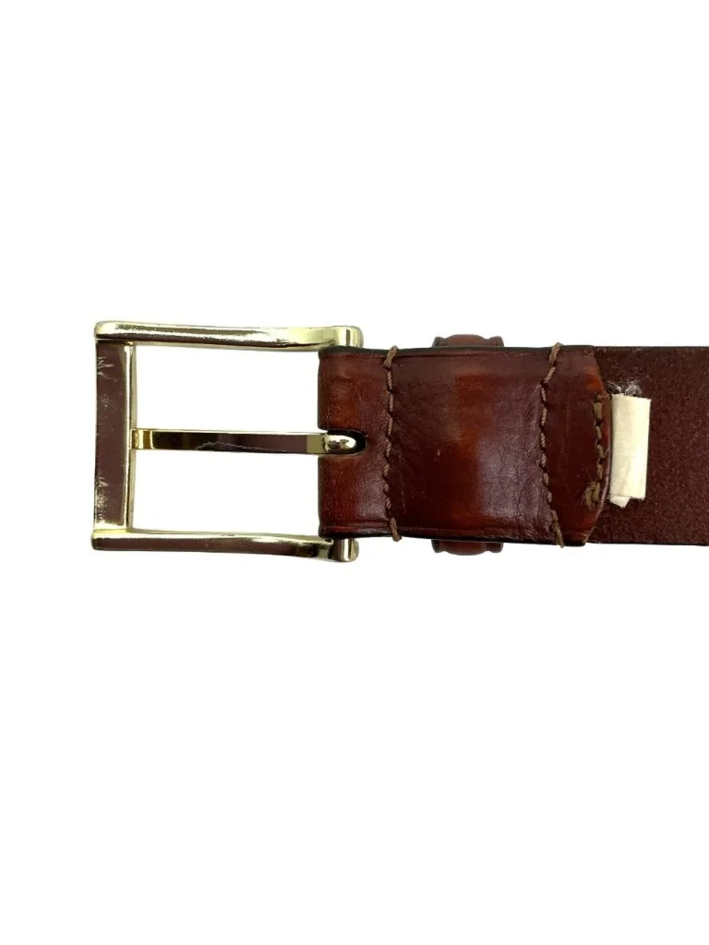 Banana Republic Leather Belt With Gold-Tone Buckle Mens 38 Brown